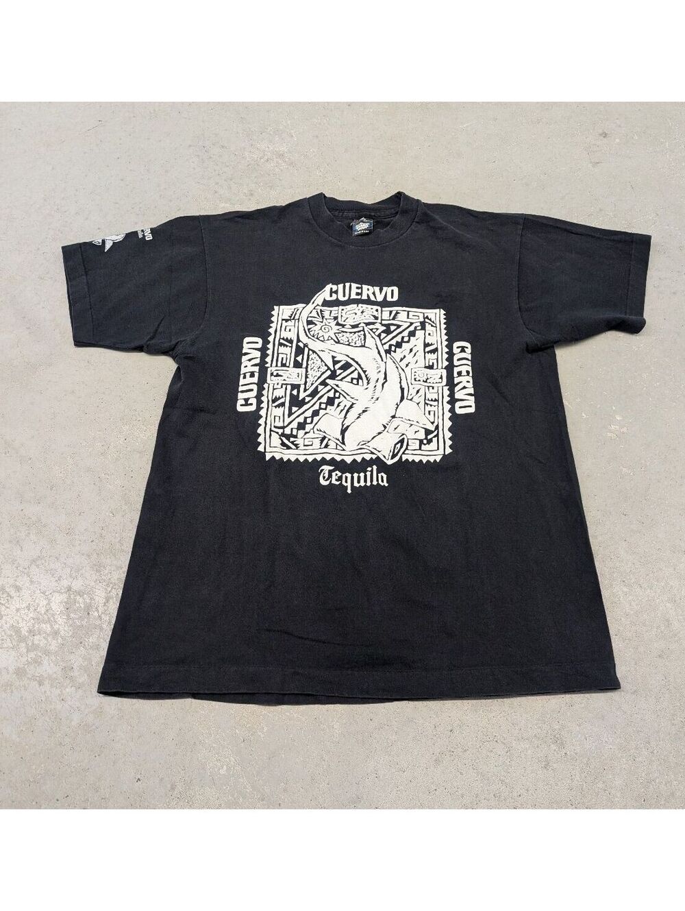 Vintage 90s  Cuervo Tequila Sharks Promo Black T-shirt
